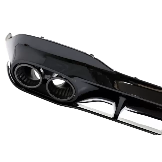 Rear Diffuser and Exhaust Tips suitable for Mercedes CLA X118 Shooting Brake C118 Coupe Sport Line (2019-06.2025) CLA45S Design Aerodynamic Night Package