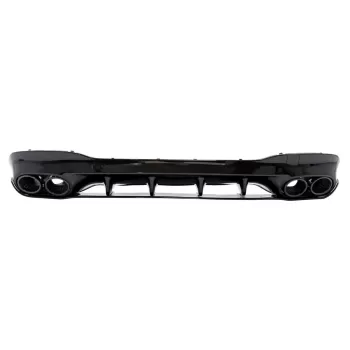 Rear Diffuser and Exhaust Tips suitable for Mercedes CLA X118 Shooting Brake C118 Coupe Sport Line (2019-06.2025) CLA45S Design Aerodynamic Night Package