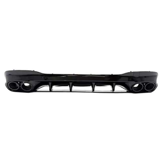 Rear Diffuser and Exhaust Tips suitable for Mercedes CLA X118 Shooting Brake C118 Coupe Sport Line (2019-06.2025) CLA45S Design Aerodynamic Night Package