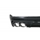 Rear Bumper Spoiler Valance Diffuser Double Outlet suitable for Audi Q5 SUV FY S-Line (2018-2020) with Silver Exhaust Muffler Tips