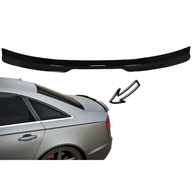 Trunk Spoiler suitable for Audi A6 C7 4G Sedan 4 Doors (2011-2018) Piano Black