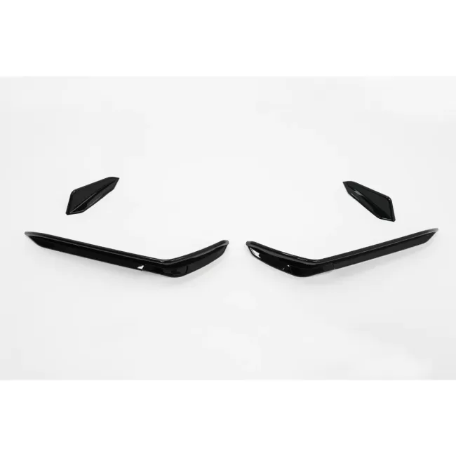 Front Bumper Side Fins Flaps suitable for VW Golf 7.5 5G R Hatchback (2017-2020) Piano Black