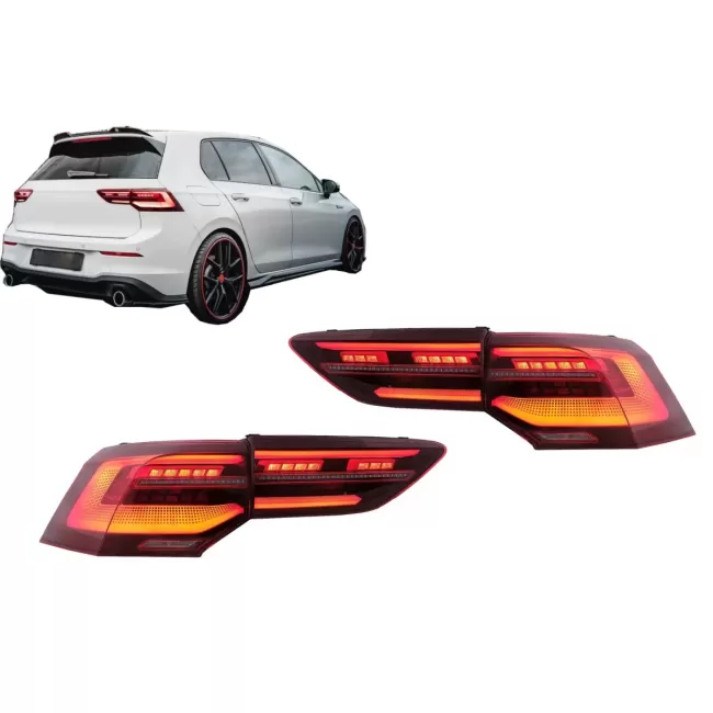 Full LED Taillights suitable for VW Golf VIII Hatchback Mk8 MQB (2020-Up) Dynamic Sequential Turning Lights