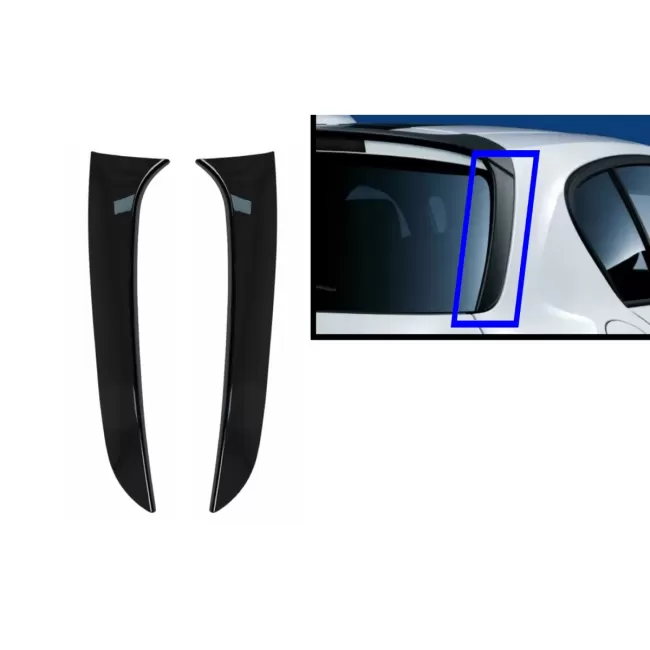 Trunk Rear Window Fin Spoiler suitable for BMW 1 Series F20 F21 (2011-2019) Piano Black