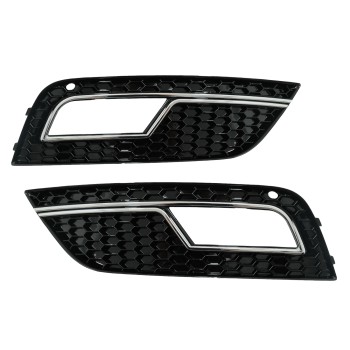 Fog Lamp Covers suitable for Audi A4 B8 facelift (2012-2015) RS4 Design Black Chrome