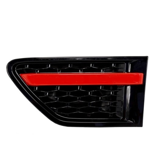 Central Grille and Side Vents Assembly suitable for Land Range Rover Sport L320 Facelift (2010-2013) Autobiography Look Black Red Edition