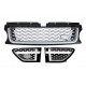 Central Grille and Side Vents Assembly suitable for Land Range Rover Sport L320 Facelift (2009-2013) Autobiography Look Black Silver Edition