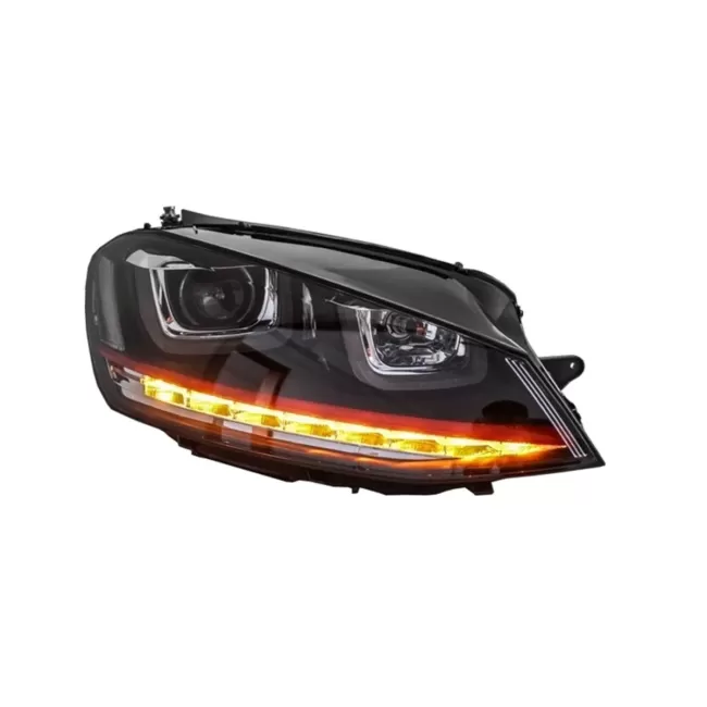 Headlights 3D LED DRL suitable for VW Golf 7 VII (2012-2017) RED R20 GTI Look LED Flowing Turning Lights