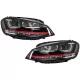 Headlights 3D LED DRL suitable for VW Golf 7 VII (2012-2017) RED R20 GTI Look LED Flowing Turning Lights