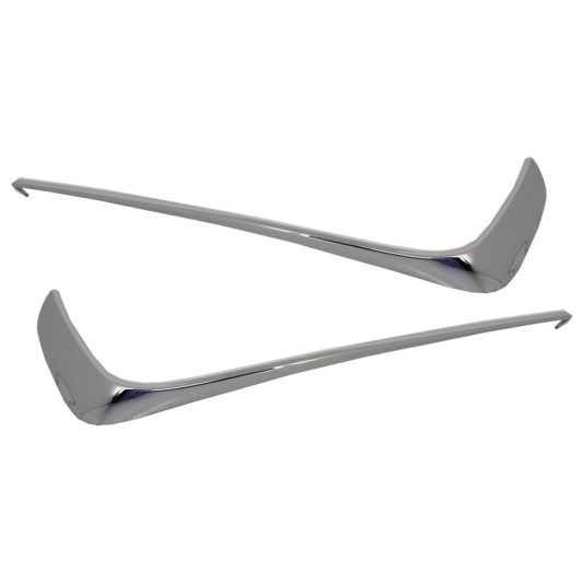 Front Bumper Splitters Fins suitable for Mercedes W222 S-Class S65 Design (2013-2017) Chrome Edition