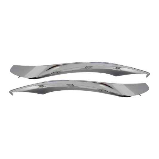 Front Bumper Splitters Fins suitable for Mercedes W222 S-Class S65 Design (2013-2017) Chrome Edition