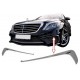 Front Bumper Splitters Fins suitable for Mercedes W222 S-Class S65 Design (2013-2017) Chrome Edition