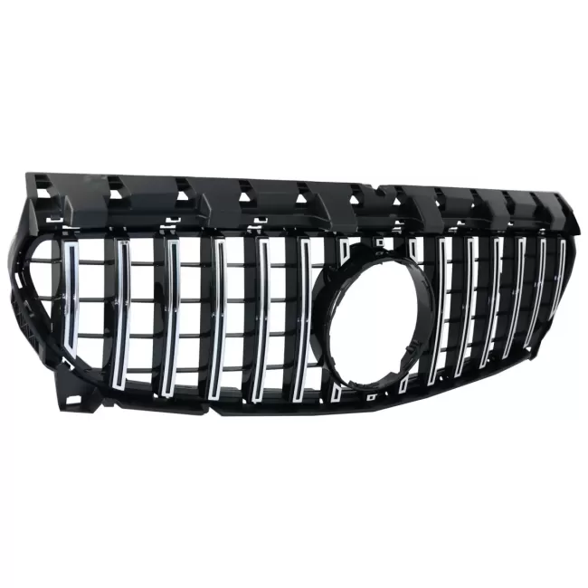 Front Central Grille suitable for Mercedes CLA C117 X117 W117 Facelift (2016-2018) CLA45 GT-R Panamericana Design Black Chrome