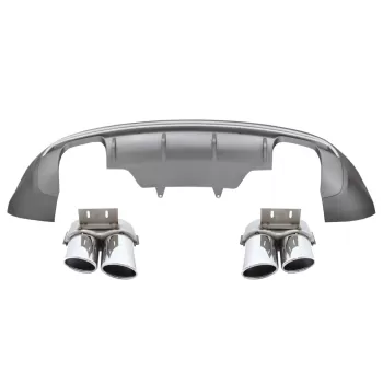 Rear Bumper Spoiler Valance Diffuser Double Outlet suitable for Audi Q5 8R Facelift (2013-2016) Standard Bumper SE