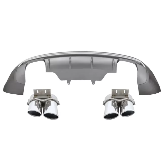Rear Bumper Spoiler Valance Diffuser Double Outlet suitable for Audi Q5 8R Facelift (2013-2016) Standard Bumper SE