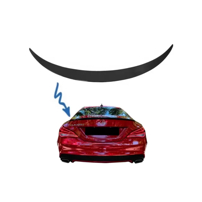 Trunk Boot Lid Spoiler suitable for Mercedes CLA C117 W117 (2013-2018) Shiny Black