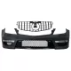 Front Bumper suitable for Mercedes C-Class W204 (2012-up) C63 Facelift Design with Central Front Grille GT-R Panamericana Black