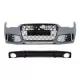 Front Bumper with Rear Diffuser Black and Exhaust Tips suitable for Audi A7 4G Facelift (2015-2018) RS7 Design Only S-Line