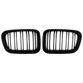 Central Kidney Grilles suitable for BMW 3 Series E46 Non Facelift (1998-09.2001) Double Stripe M Design Piano Black