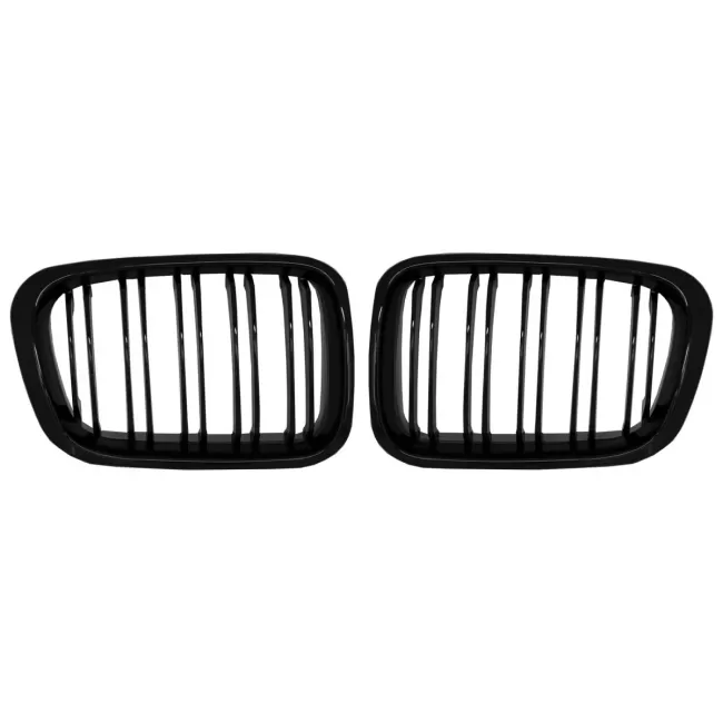 Central Kidney Grilles suitable for BMW 3 Series E46 Non Facelift (1998-09.2001) Double Stripe M Design Piano Black
