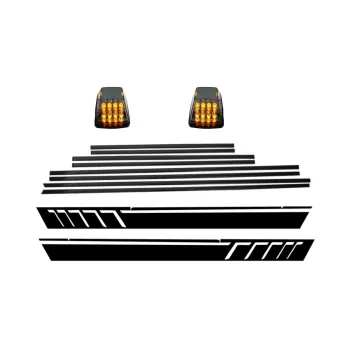 Add On Door Moldings Strips with Side Decals Sticker Vinyl Matte Black and Turning Lights suitable for Mercedes G-Class W463 (1989-2015)