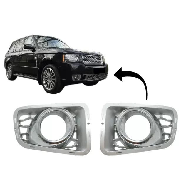 Fog Lamp Covers suitable for Land Rover Range Rover Vogue III L322 (2010-2012) Autobiography Design Silver Edition