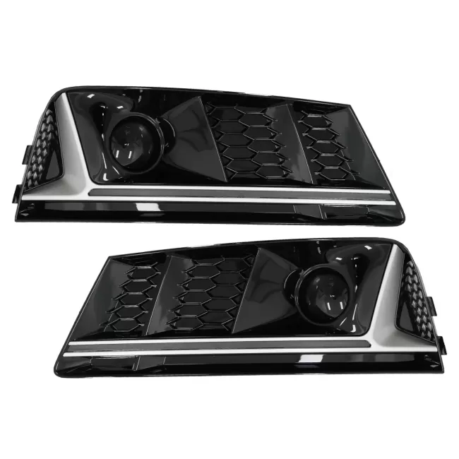 Bumper Lower Grille ACC Covers Side Grilles suitable for Audi A4 B9 Sedan Avant (2016-2018) RS4 Design Silver Edition