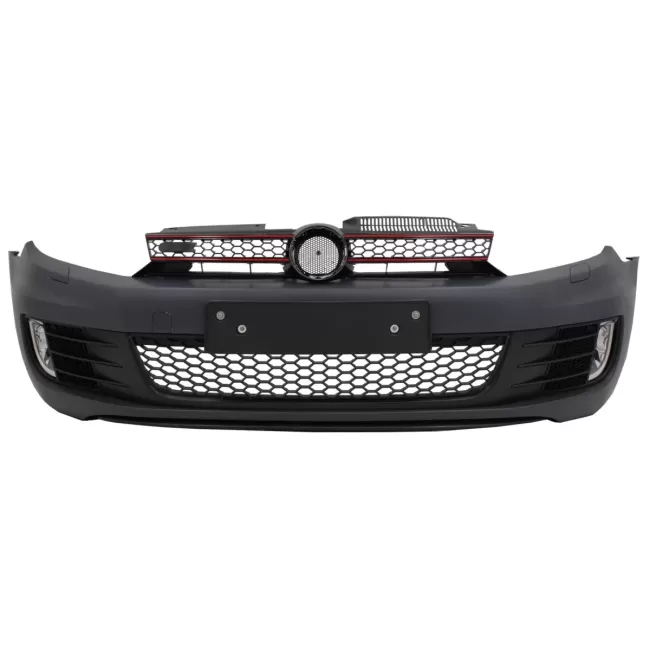 Front Bumper with Lip Extension Spoiler Piano Black suitable for VW Golf VI Golf 6 (2008-2013) GTI Look