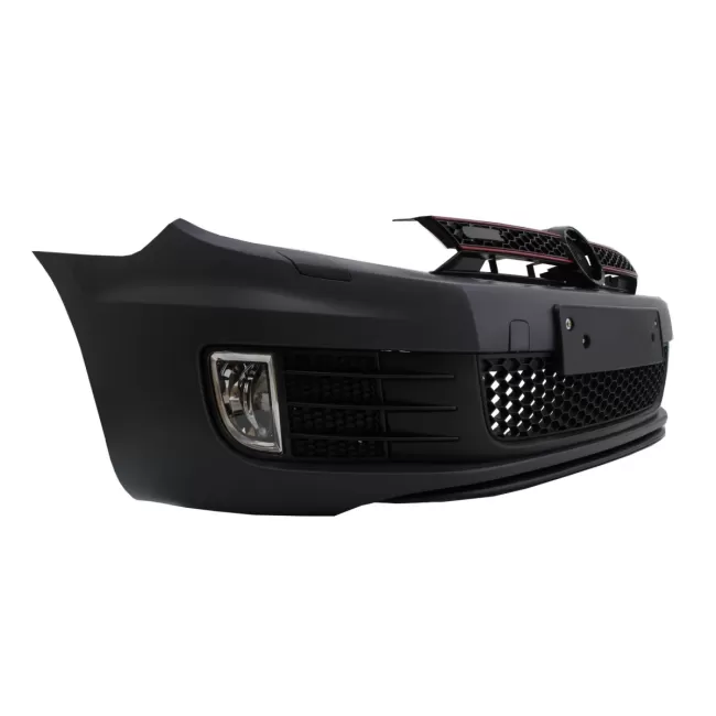 Front Bumper with Lip Extension Spoiler Piano Black suitable for VW Golf VI Golf 6 (2008-2013) GTI Look