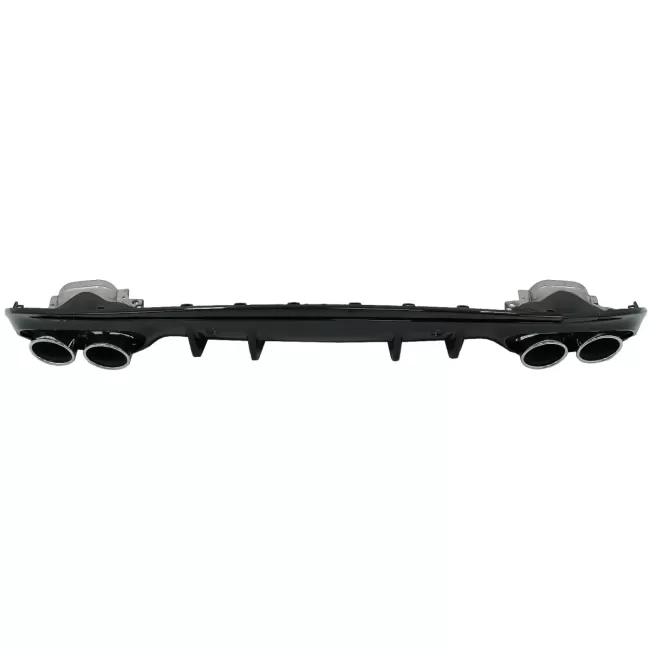 Rear Bumper Diffuser with Exhaust Muffler Tips suitable for Mercedes C-Class W205 S205 Sport Line (2014-2020) C43 Design