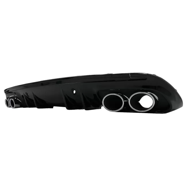 Rear Bumper Diffuser with Exhaust Muffler Tips suitable for Mercedes C-Class W205 S205 Sport Line (2014-2020) C43 Design