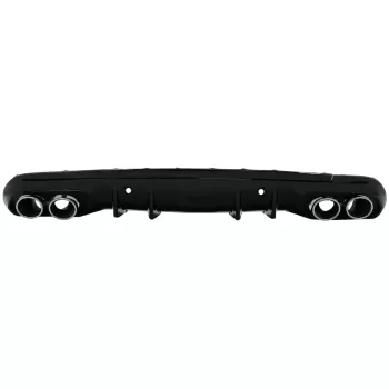 Rear Bumper Diffuser with Exhaust Muffler Tips suitable for Mercedes C-Class W205 S205 Sport Line (2014-2020) C43 Design