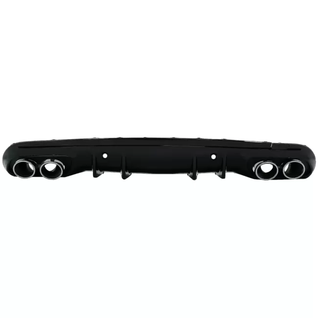 Rear Bumper Diffuser with Exhaust Muffler Tips suitable for Mercedes C-Class W205 S205 Sport Line (2014-2020) C43 Design