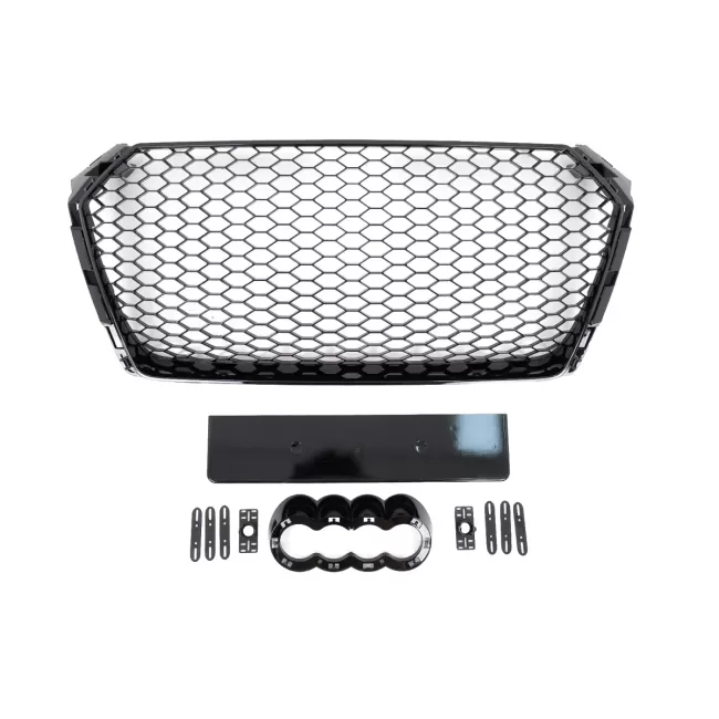 Front Grille suitable for Audi A4 B9 8W (2016-2018) Sedan Avant RS Design Glossy Black