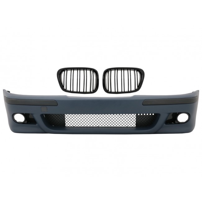 Front Bumper suitable for BMW 5 Series E39 (1995-2003) M5 Look with Central Grille Double Stripe Piano Black