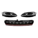Central Badgeless Grille with LED Headlights Sequential Dynamic Turning Lights suitable for VW Golf 7.5 VII Facelift (2017-up) GTI Design Red And Chrome