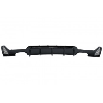 Rear Bumper Diffuser suitable for BMW 4 Series F32 F33 F36 (2013-2019) Coupe Cabrio M Design Twin Double Outlet Piano Black