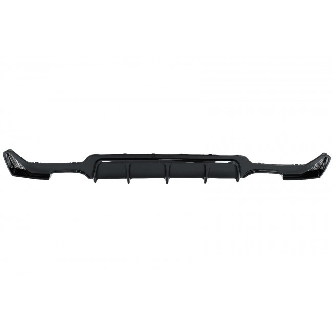 Rear Bumper Diffuser suitable for BMW 4 Series F32 F33 F36 (2013-2019) Coupe Cabrio M Design Twin Double Outlet Piano Black