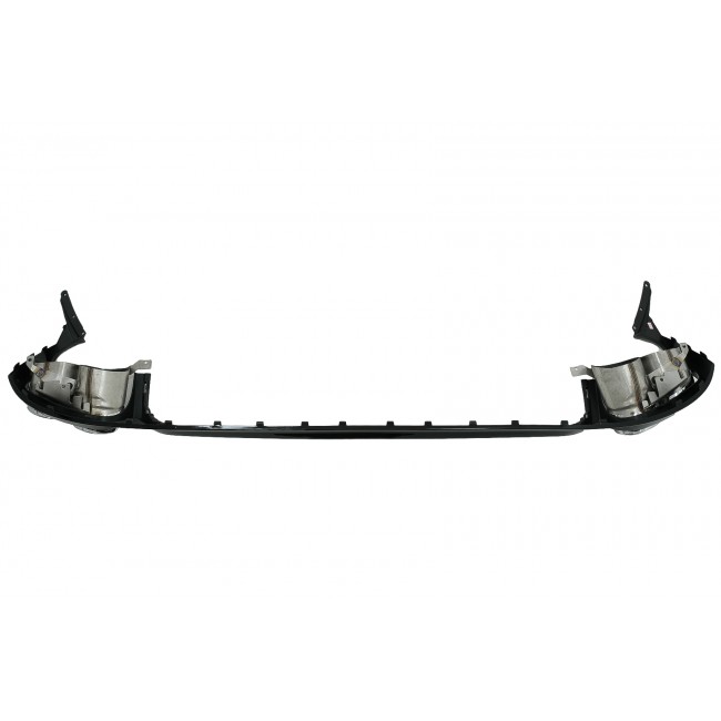 Rear Bumper Spoiler Valance Diffuser Double Outlet suitable for Audi Q8 S-Line (2018-2023) Silver Tips