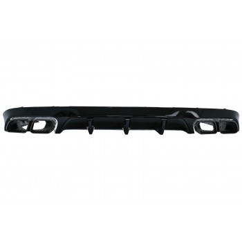 Rear Diffuser with Exhaust Tips suitable for Mercedes E-Class C238 A238 AMG Sport Line Coupe Cabrio (2016-2019) E63 Night Package Design