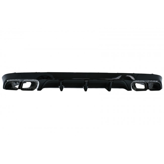 Rear Diffuser with Exhaust Tips suitable for Mercedes E-Class C238 A238 AMG Sport Line Coupe Cabrio (2016-2019) E63 Night Package Design