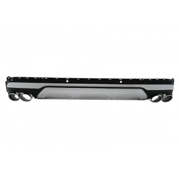 Rear Bumper Valance Diffuser Double Outlet with Exhaust Muffler Tips suitable for Audi Q7 SUV 4M Facelift (2020-2025) SQ7 Design