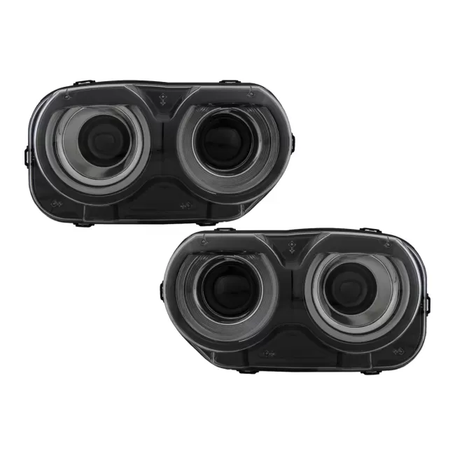 LED Headlights suitable for Dodge Challenger (2015-2023) Black RGB Lights