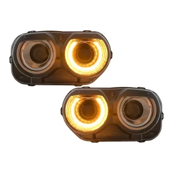 LED Headlights suitable for Dodge Challenger (2015-2023) Black RGB Lights