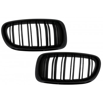 Central Grilles Kidney Grilles suitable for BMW 5 Series F10 F11 (2010-2017) Double Stripe M Design Piano Black