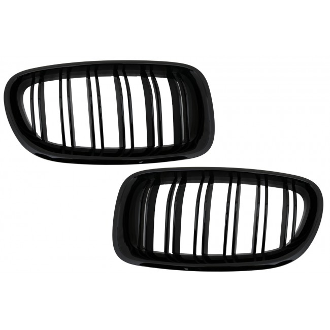 Central Grilles Kidney Grilles suitable for BMW 5 Series F10 F11 (2010-2017) Double Stripe M Design Piano Black