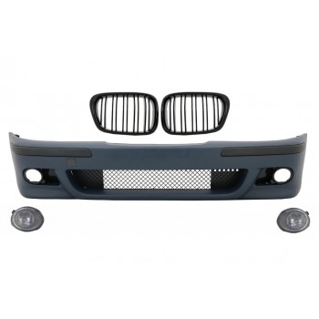 Front Bumper suitable for BMW 5 Series E39 (1995-2003) with Fog Lights and Central Kidney Grilles Double Stripe M5 Look