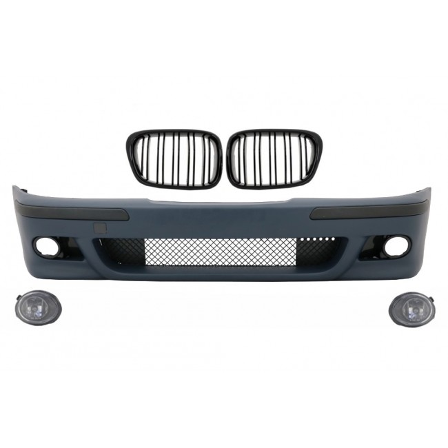 Front Bumper suitable for BMW 5 Series E39 (1995-2003) with Fog Lights and Central Kidney Grilles Double Stripe M5 Look