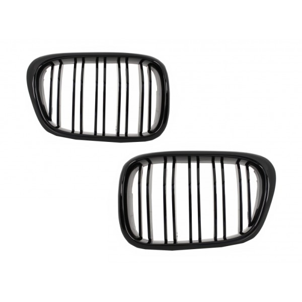 Body Kit suitable for BMW 5 Series E39 (1997-2003) Double Outlet M5 Design with Fog Lights Chrom and Central Grilles Piano Black
