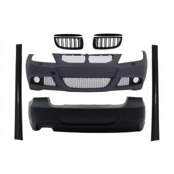 Body Kit suitable for BMW 3 Series E90 (2005-2008) M-Technik Kidney Grilles Double Stripe M Design Piano Black